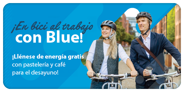 En bicicleta al trabajo con Blue